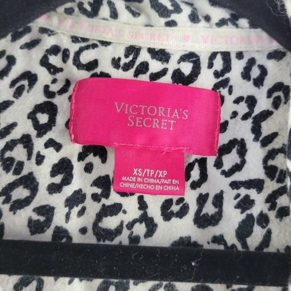 Victoria's Secret romper flannel drawstring waist leopard Print nightgown XS - Picture 6 of 6